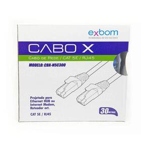 Cabo De Rede Patch Cord De 30 Metros Cat-5E Azul Lan Montado