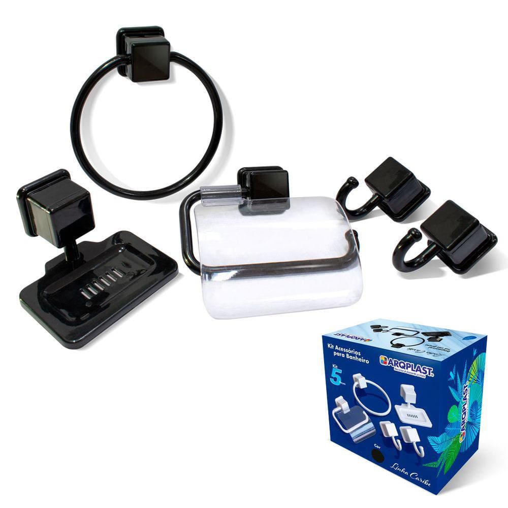 Kit Acessórios para Banheiro Desmontado com 5 pçs Arqplast