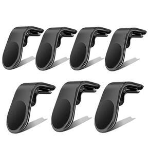 Kit 7 Suporte Adaptador Magnético Veicular Universal Clip Car Holder Para Painel De Carro Tipo L - Preto