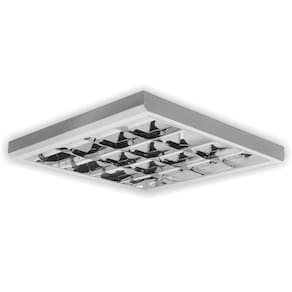 Luminária sobrepor 4xT8 60cm c/aleta alumínio