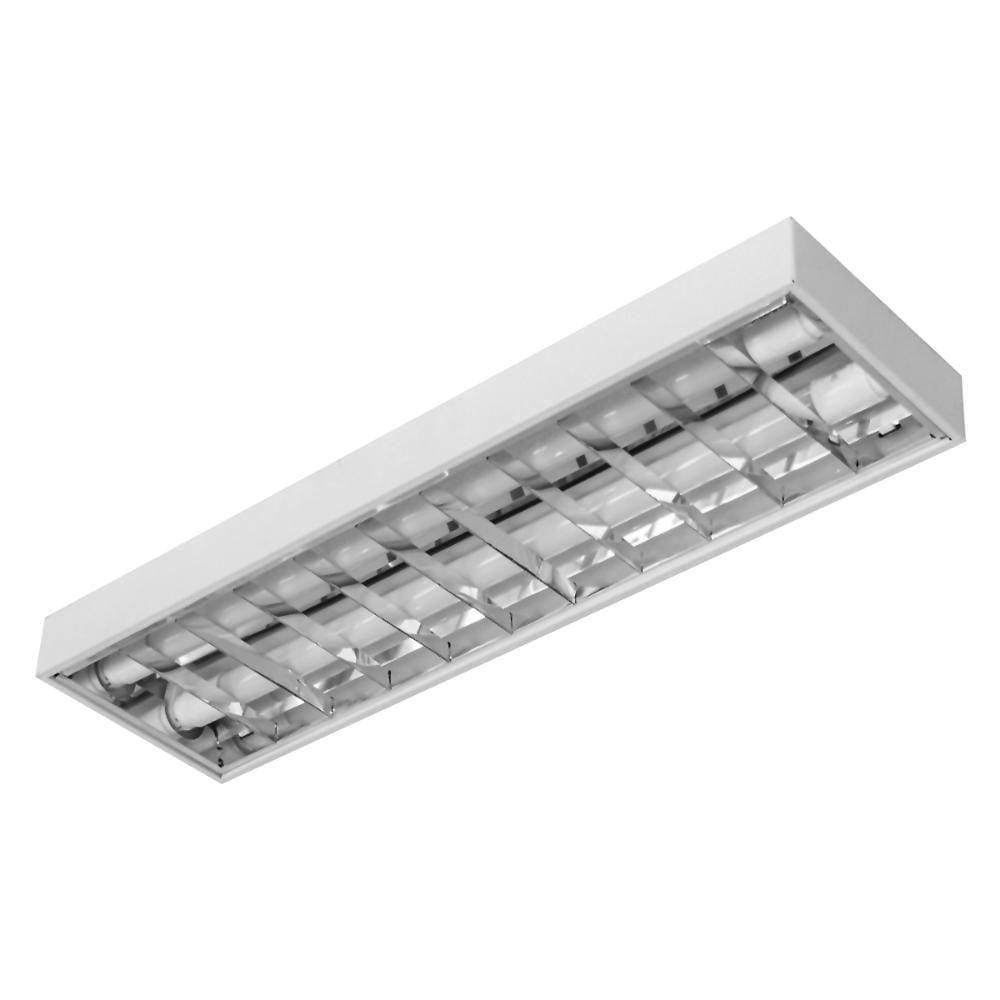 Luminária  sobrepor C/2x9/10w 60cm c/aleta alumínio