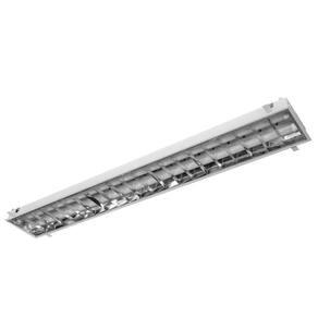Luminária embutir C/2x18/20w 120cm c/aleta alumínio
