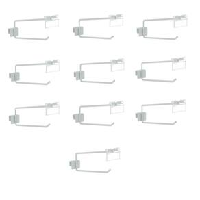 Gancheira Simples Amapa Com Porta Etiqueta 25Cm Branco Kit50