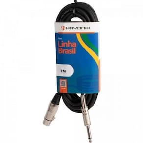 Cabo Para Microfone Linha Brasil Xlr(F) X P10 7M Preto Hayon