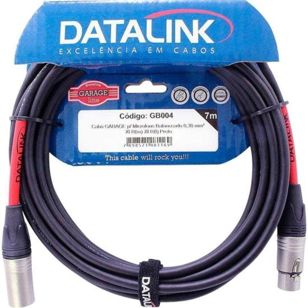 Cabo Para Microfone Garage Xlr(m) Xlr(f) 7m Datalink