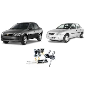 04 Amortecedores + 04 Kits Batente Corsa Sedan DianteiroTraseiro 1995 Até 2001 GL GLS 1,6