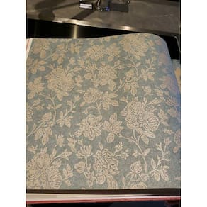 Papel De Parede Lavável Verde Floral Dourado