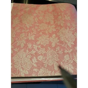 Papel De Parede Floral Vermelho e Dourado Lavável