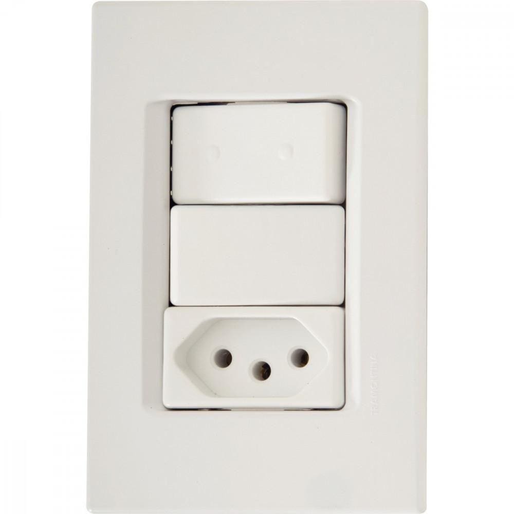 1 Interruptor Simples 10 A 250v e 1 Tomada A 250v