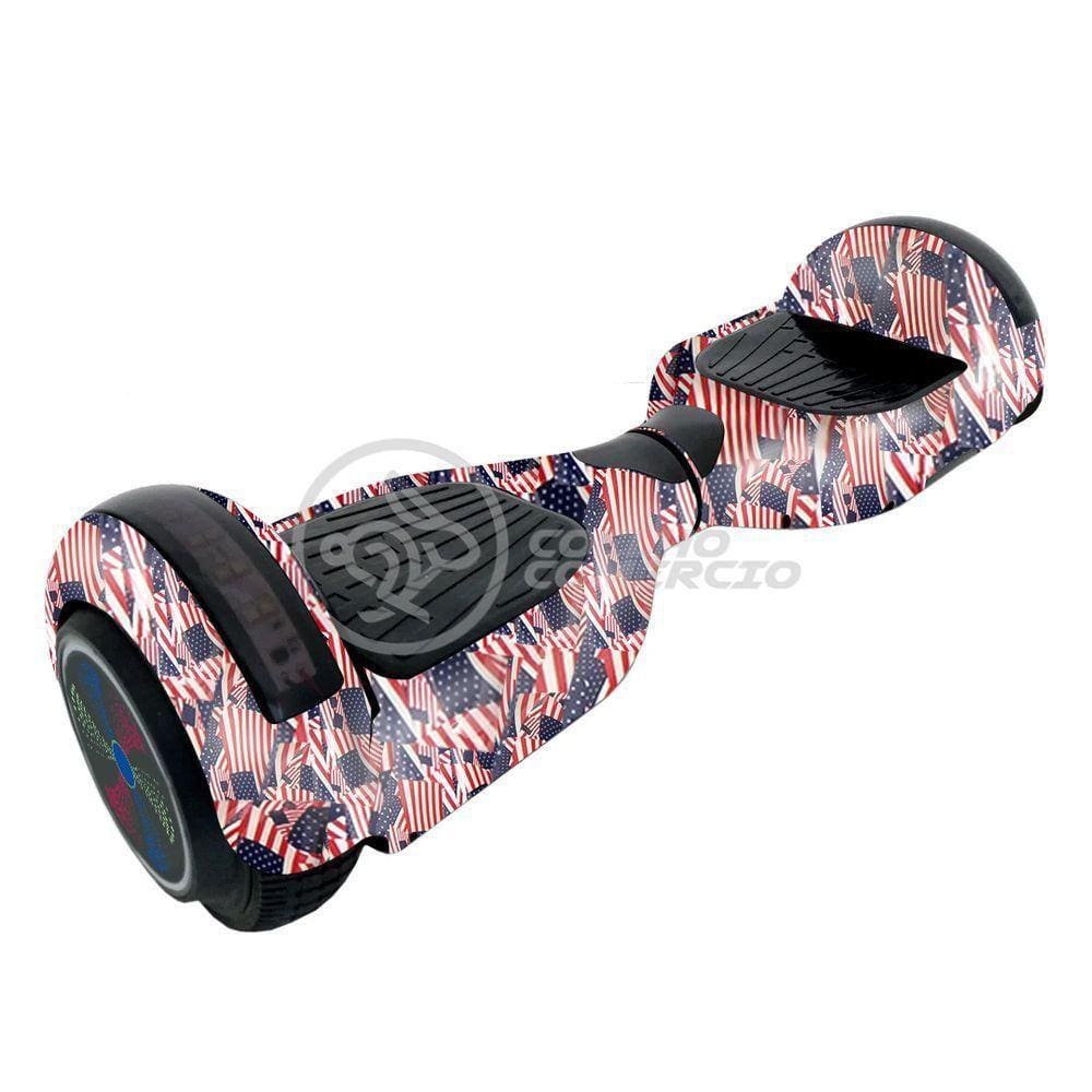 Hoverboard Infantil Skate Elétrico Adesivado America Led USA