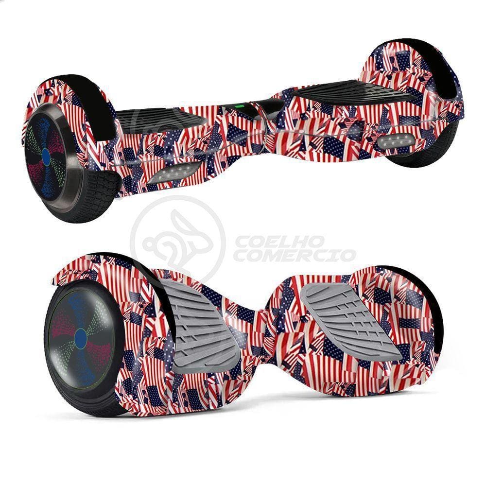 Hoverboard Infantil Skate Elétrico Adesivado America Led USA