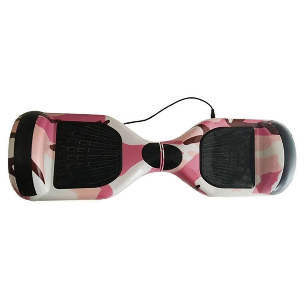 Hoverboard Infantil Skate Elétrico Led Rosa Camuflado
