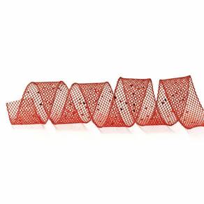 Fita Natalina De Tela Vermelha 1un 3,80cmx9,14mts 1694036