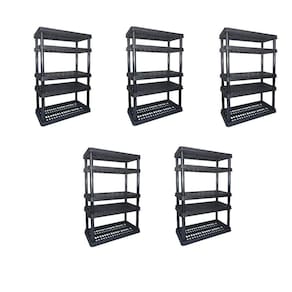 Estante Modular Plastico Super 5 Bandejas 42cm Preto Kit 05