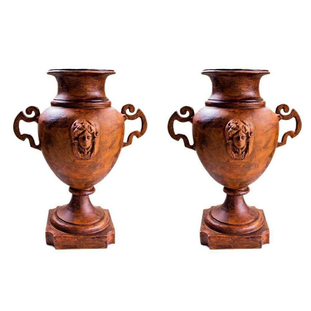 Ânfora Vaso Cara De índia C/ Alça Ferro Fundido Decorar