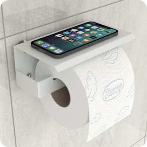 Porta Papel Higienico Celular Papeleira Ventosa Branco ELG