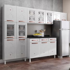 Cozinha Aço Telasul Mirage New Bco 5 Vidros C/balcão