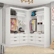 Closet Casal Duplo Sevilha Premium Com 12 Gavetas Branco