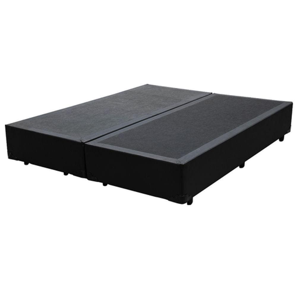 Cama Base Box Queen Bipartido Sintético Preto 27X158X198