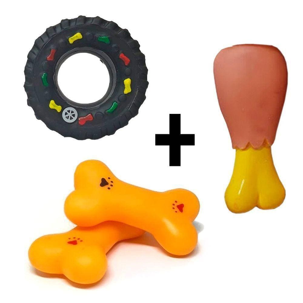 Mordedor Brinquedos Para Cachorro Kit Vinil Pet Cães