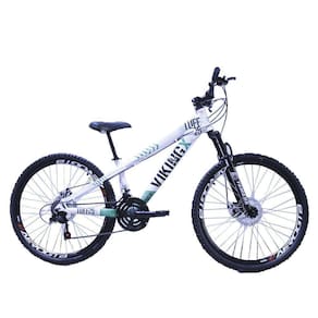 Bicicleta Viking X Tuff 25/30 Aro 26 | 21v Branco Verde