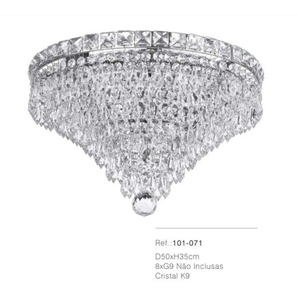 Lustre Plafon D50xh35cm 12xg9 Cristal K9