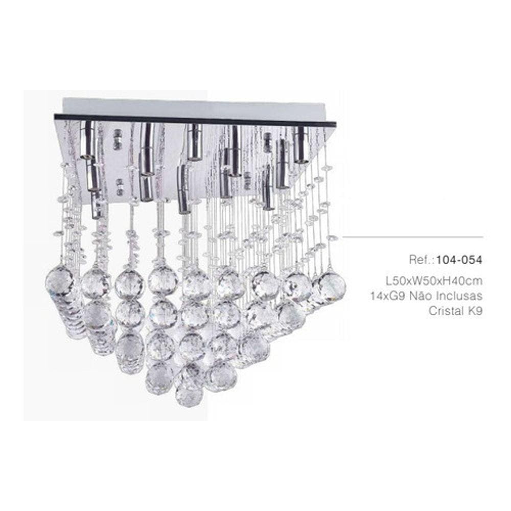 Lustre Cascata T50x50xh40cm 14xg9 Cristal K9