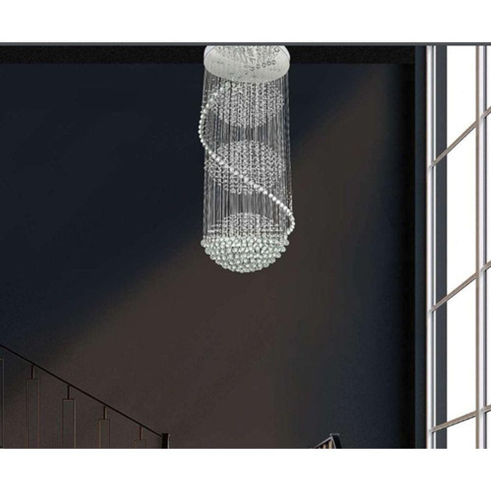 Lustre D60xh180cm Cristal K9 7xgu10 35w Led