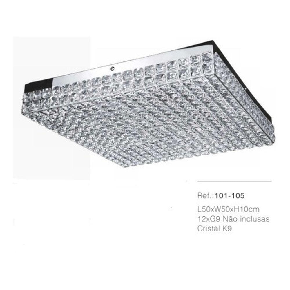 Lustre Plafon L50xw50cm 12xg9 Cristal K9