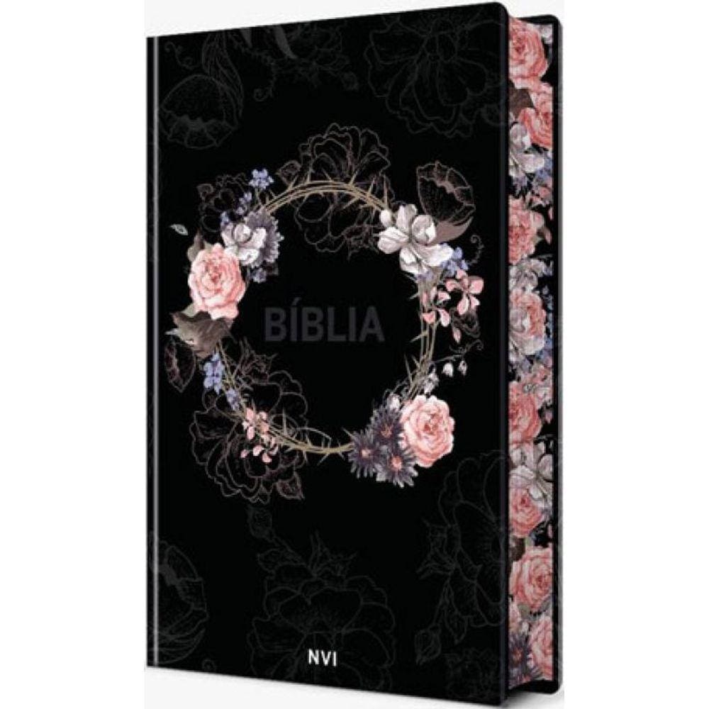 Bíblia Sagrada Flores Preta - Nvi