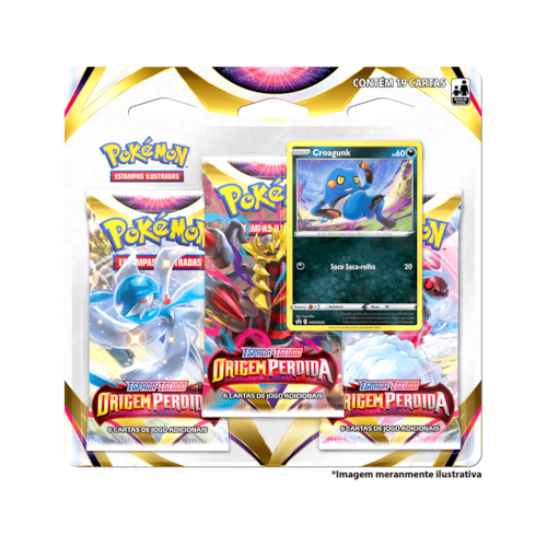 Cartas Pokémon Triple Pack Espada Escudo 11 Croagunk - Copag