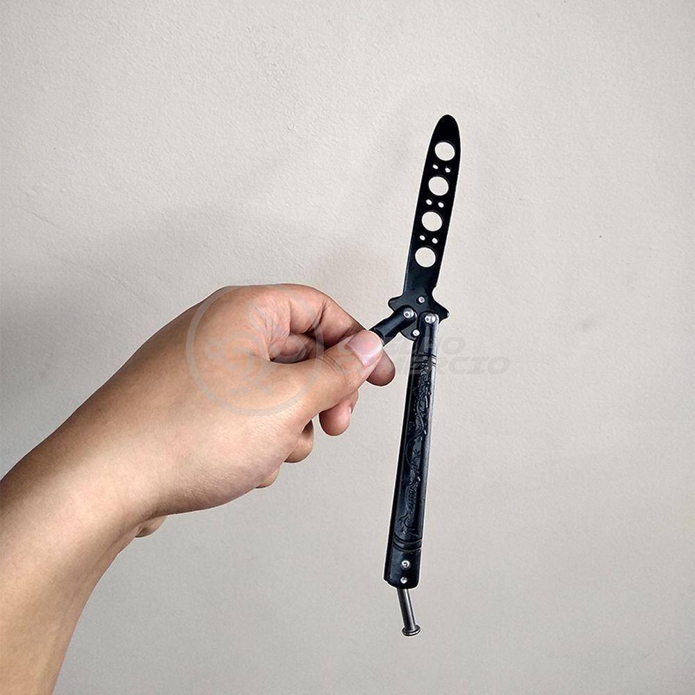Knife Black Butterfly Preta Borboleta Dobrável Inox