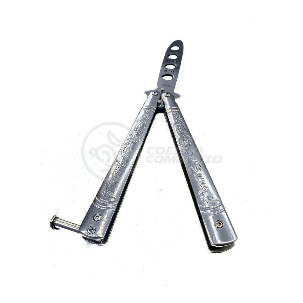 Knife Silver Butterfly Prata Borboleta Dobrável Inox