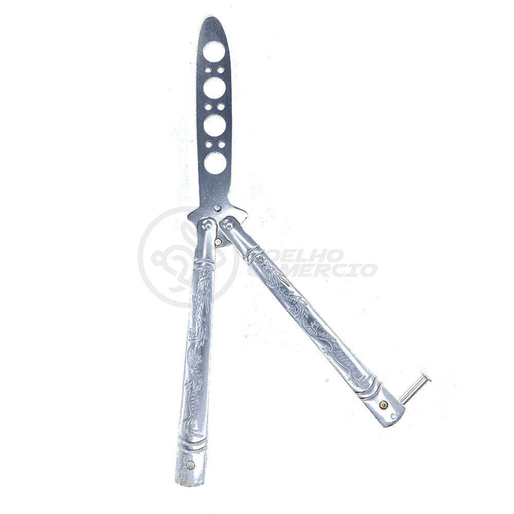 Knife Silver Butterfly Prata Borboleta Dobrável Inox