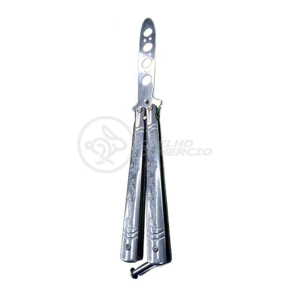 Knife Silver Butterfly Prata Borboleta Dobrável Inox