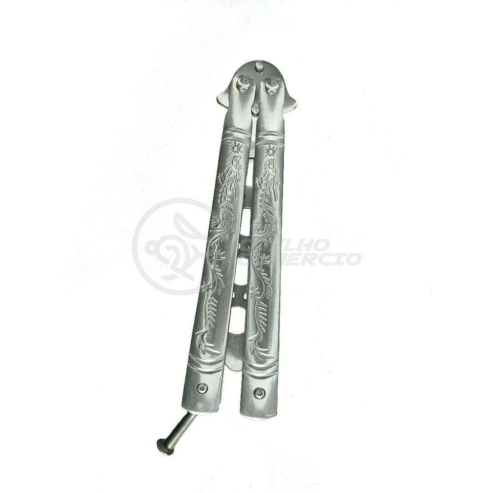 Knife Silver Butterfly Prata Borboleta Dobrável Inox