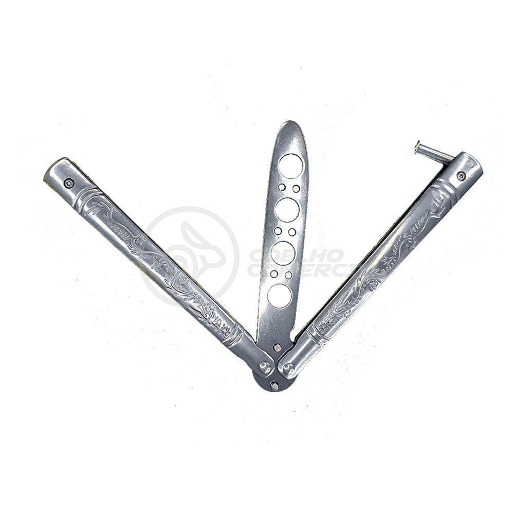 Knife Silver Butterfly Prata Borboleta Dobrável Inox