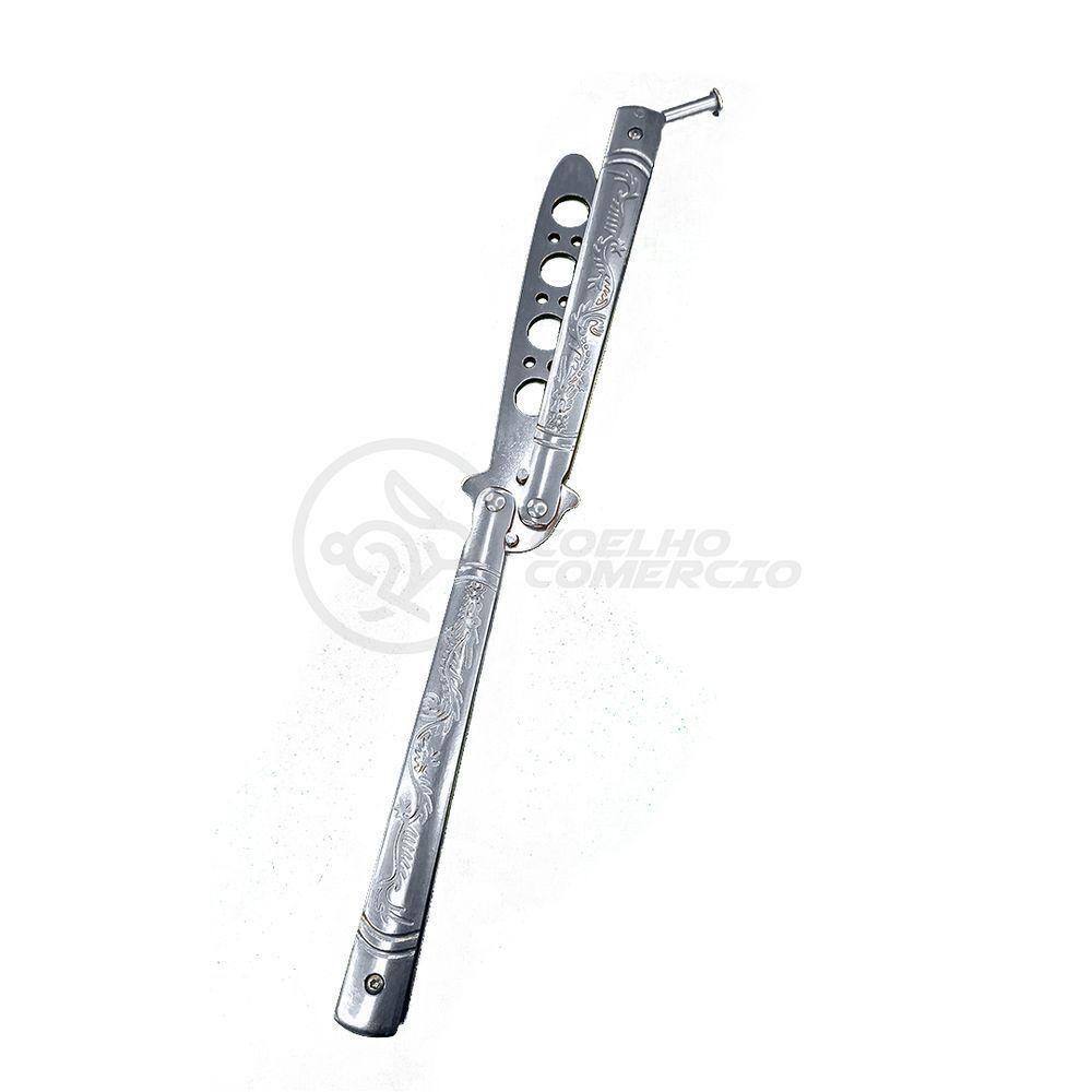 Knife Silver Butterfly Prata Borboleta Dobrável Inox