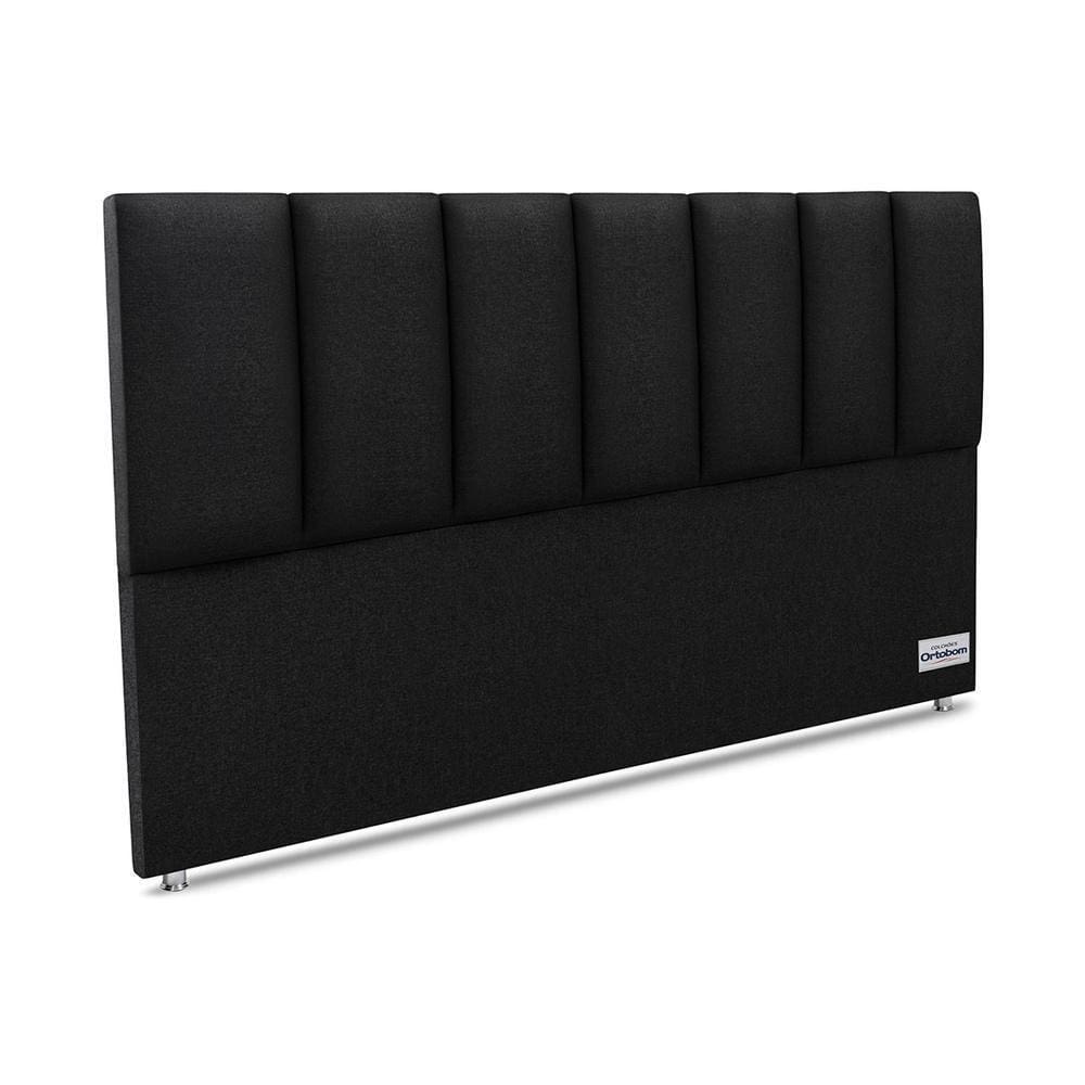 Cabeceira South Linho Preto Super King 11x195x125 Linho