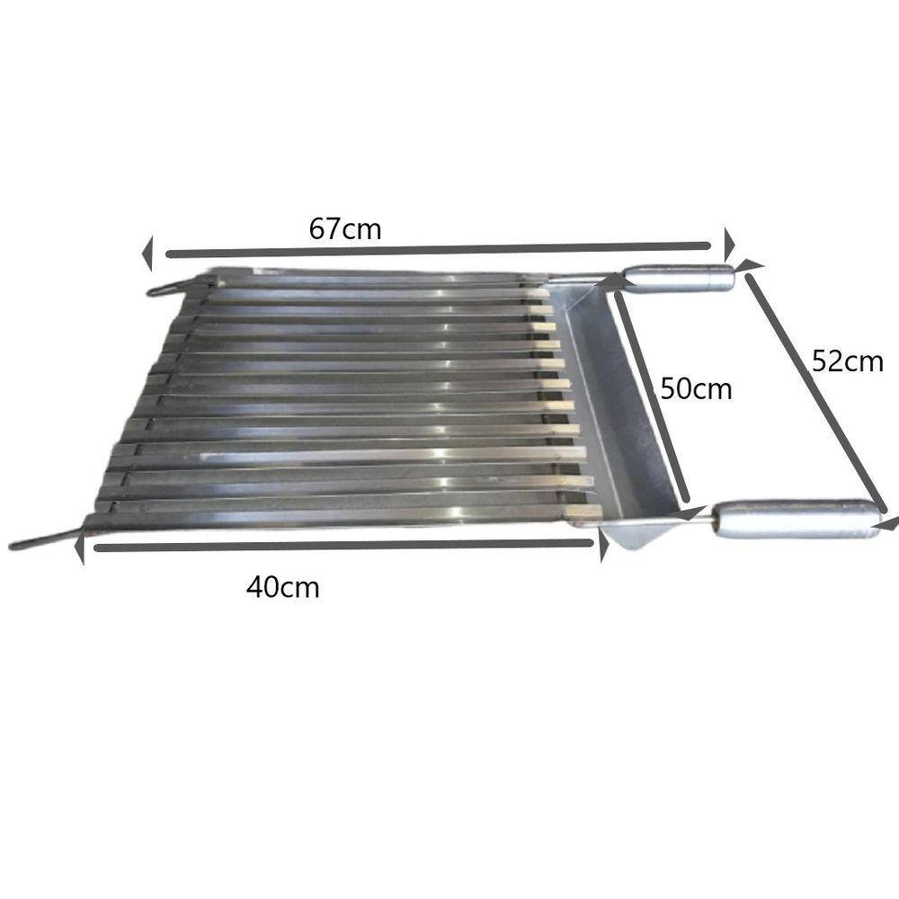 Grelha de inox argentina 50X40CM - ARTEINOXX