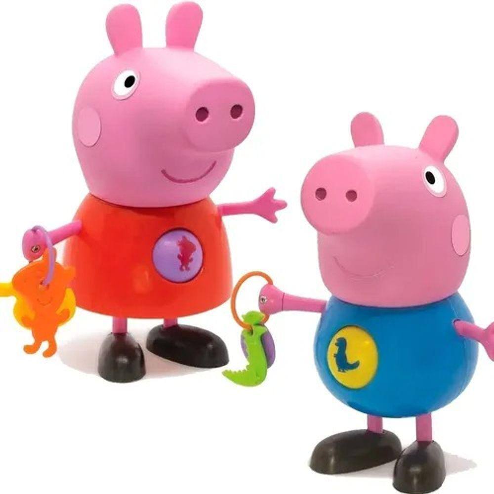 Kit Casa Com Jardim Da Peppa Pig + Kit Com 5 Personagens