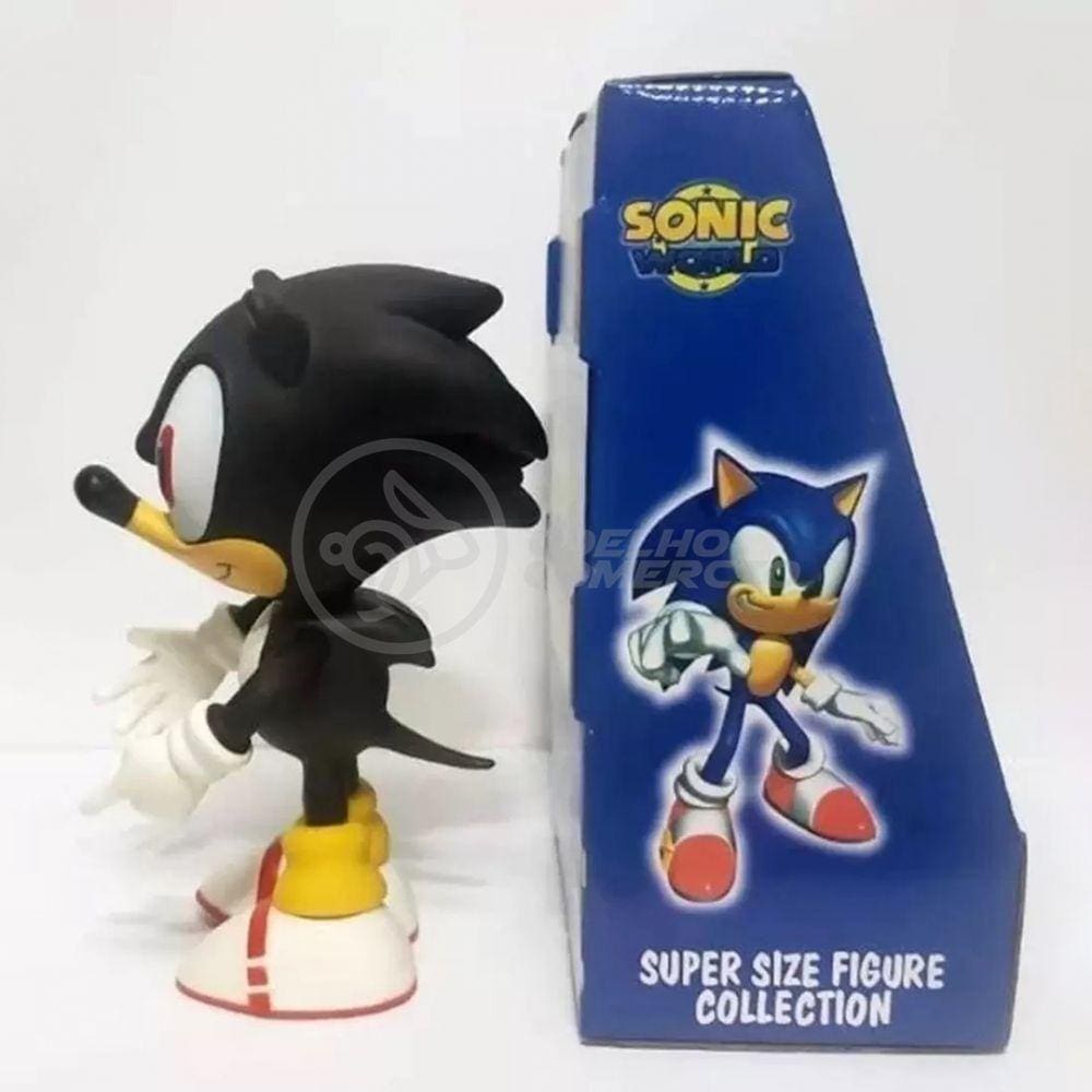 Boneco Action Figure Sonic Preto Articulado 23cm