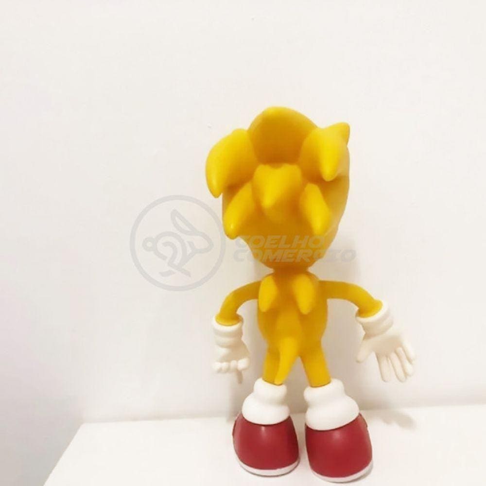 Boneco Action Figure Sonic Amarelo Articulado 23cm