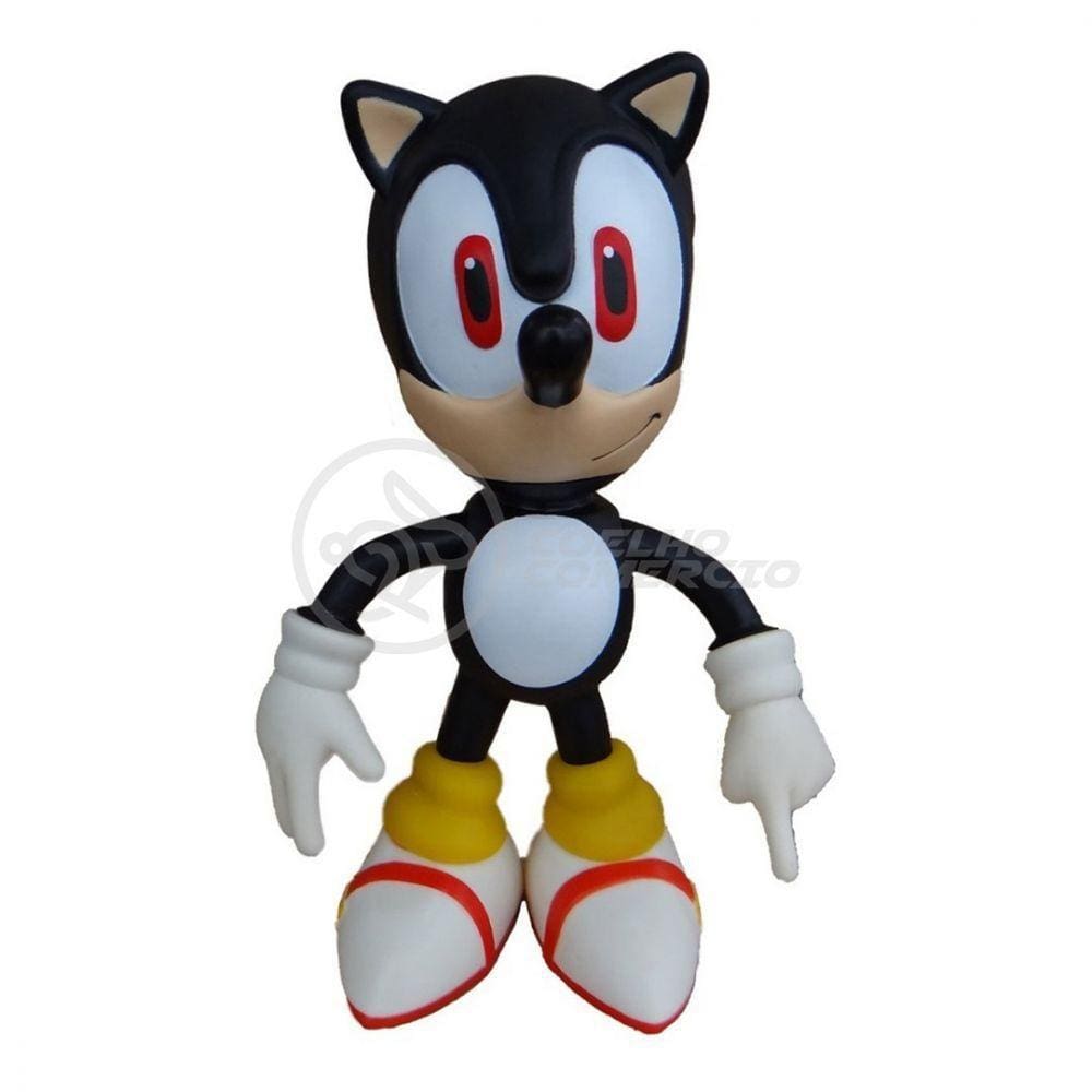 Boneco Action Figure Sonic Preto Articulado 23cm
