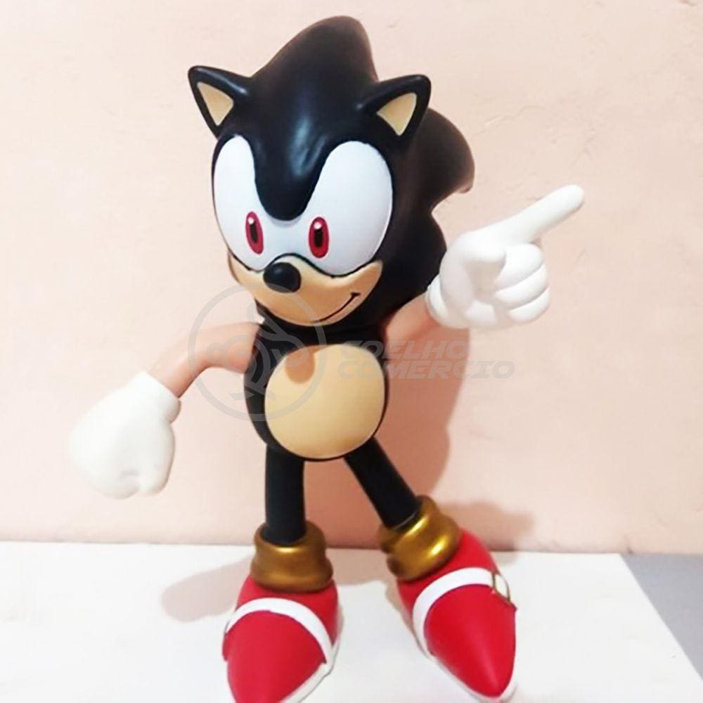 Boneco Action Figure Shadow Sonic Black Preto Articulado 23cm