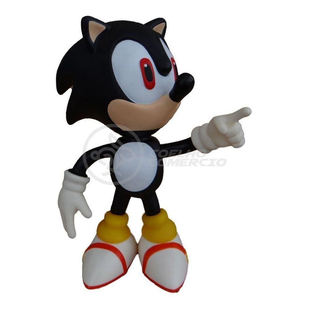 Boneco Action Figure Sonic Preto Articulado 23cm