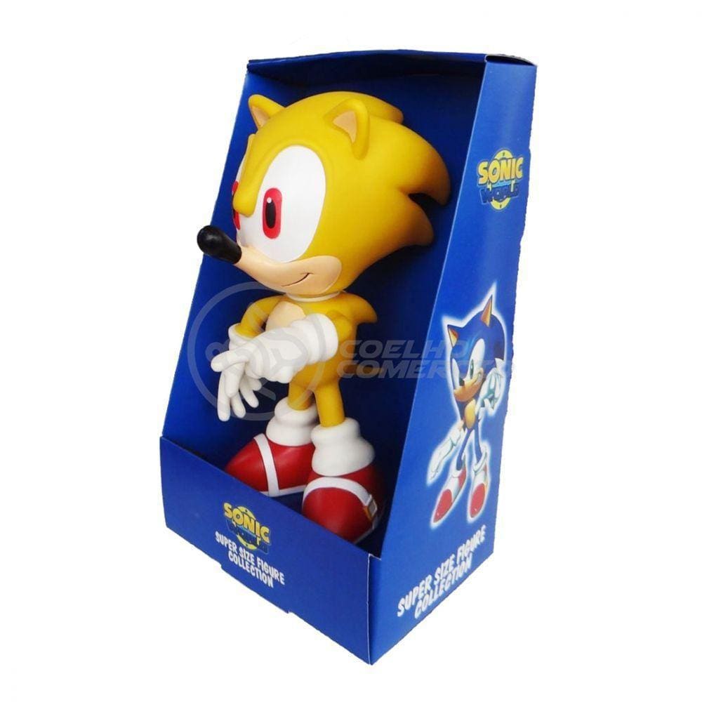 Boneco Action Figure Sonic Amarelo Articulado 23cm