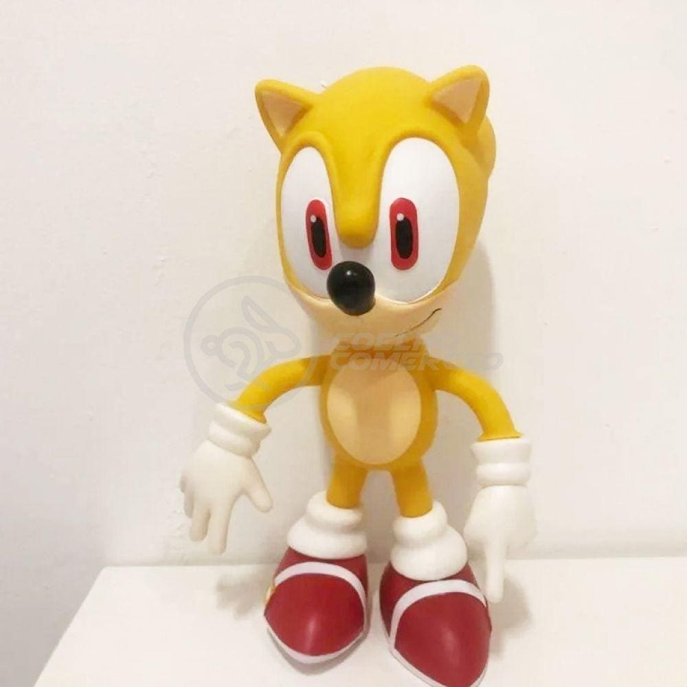 Boneco Action Figure Sonic Amarelo Articulado 23cm