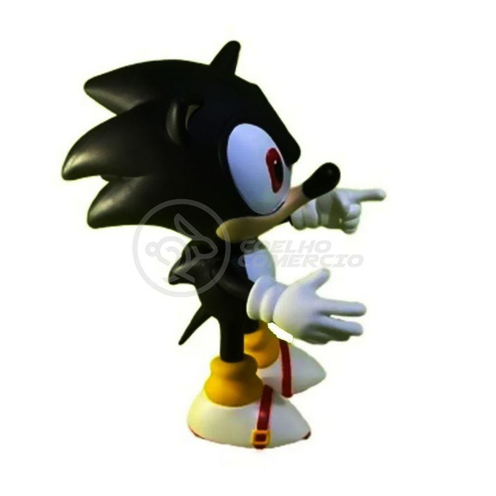 Boneco Action Figure Sonic Preto Articulado 23cm