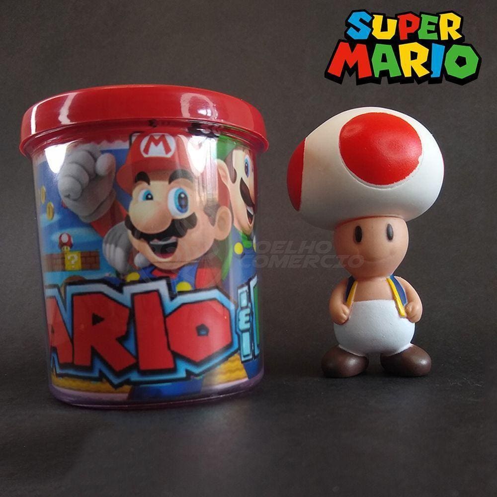 Kit Boneco Colecion. Toad Cogum. 10Cm + Caneca Super Mario